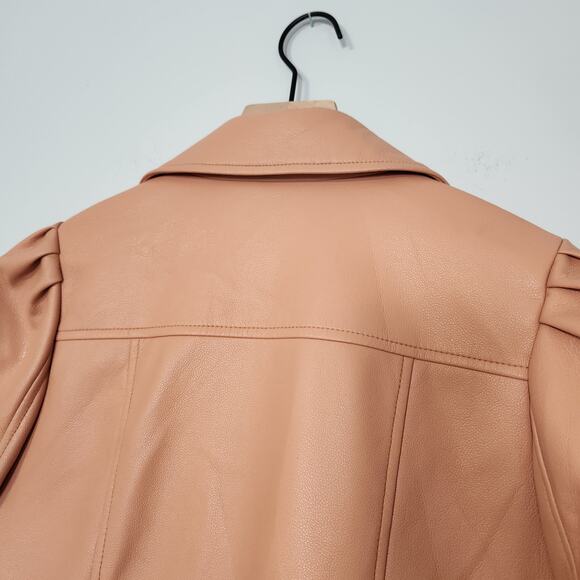 Marie Oliver Maeve Moto Jacket Vegan Leather in Beige Blush, S - Picture 8 of 11